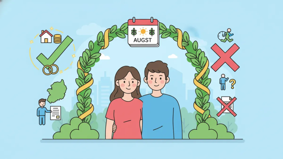 8월 현재 신청 가능한 경기청년 결혼지원사업 자격 및 제외 대상 확인하기